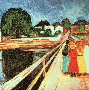 Edvard Munch Girls on a Bridge painting